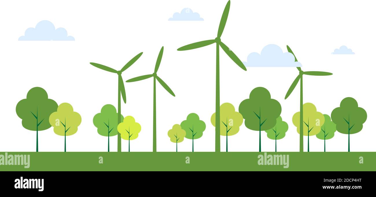 Ecology Town Concept And Environment With Eco Friendly Ideas Vector 
