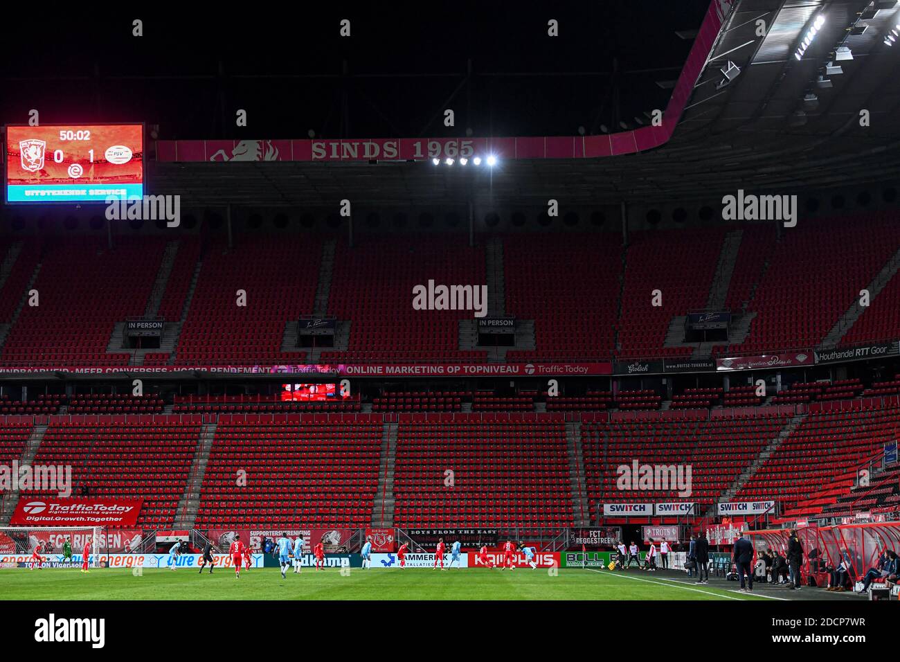 ENSCHEDE, NETHERLANDS - NOVEMBER 22: Stadium / Stadion De Grolsch Veste, no  supporters / fans due to corona measures / covid-19 during the Dutch  Eredivisie match between FC Twente and PSV at