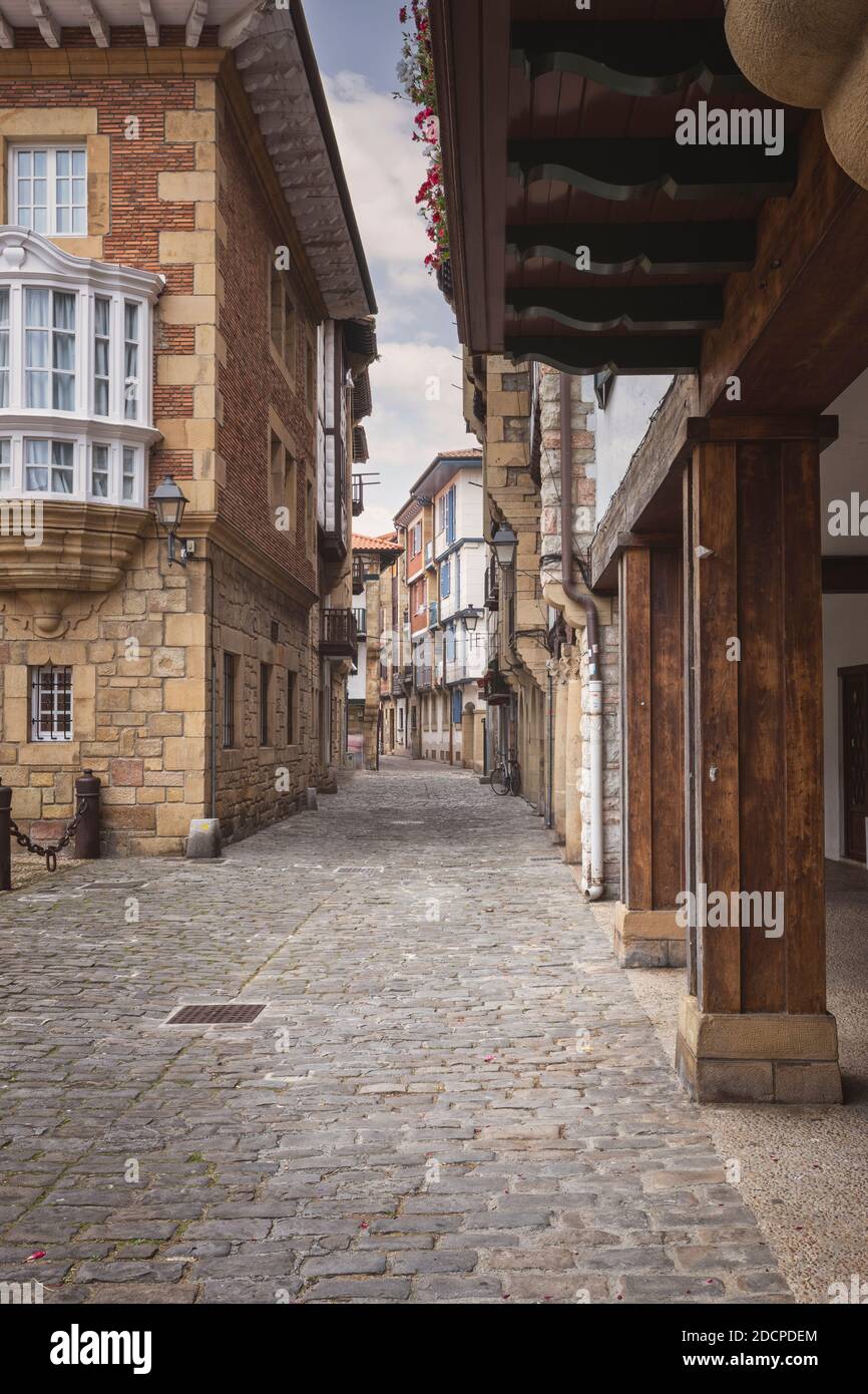 Basque Street Streets of tipical Basque town without people Stock Photo - Alamy