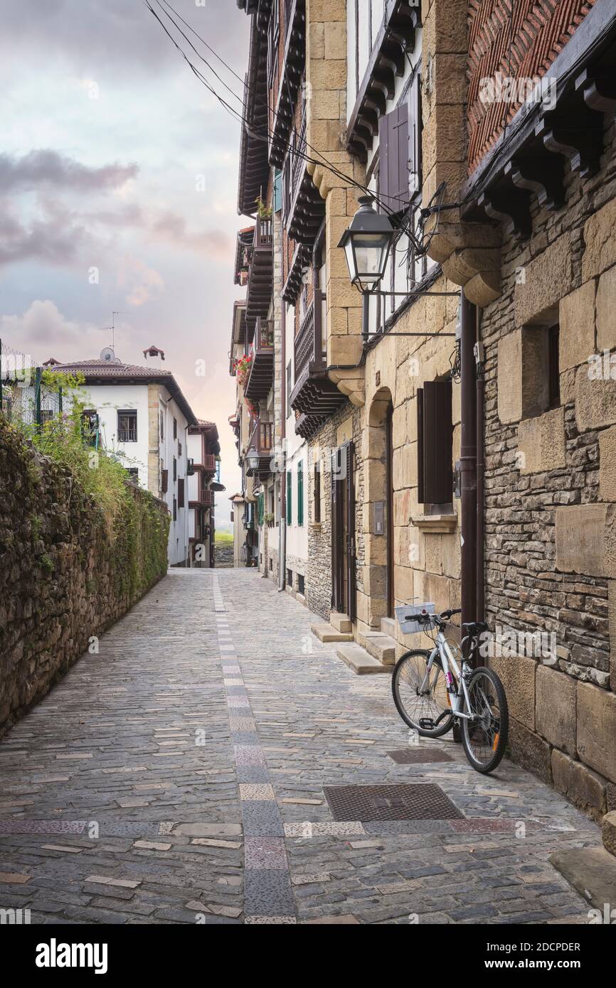 Basque Street Streets of tipical Basque town without people Stock Photo - Alamy