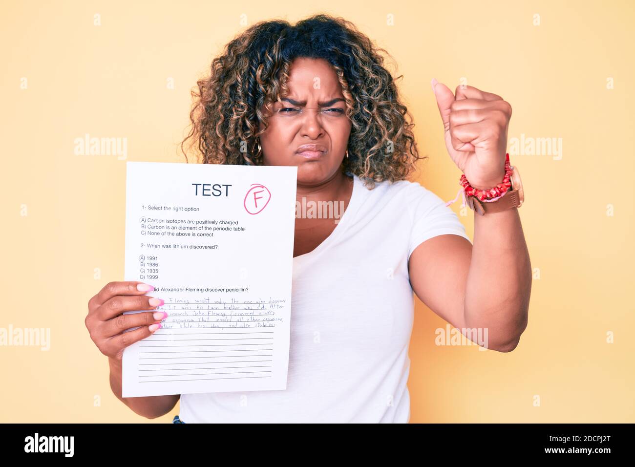 Angry curly student showing hi-res stock photography and images - Alamy