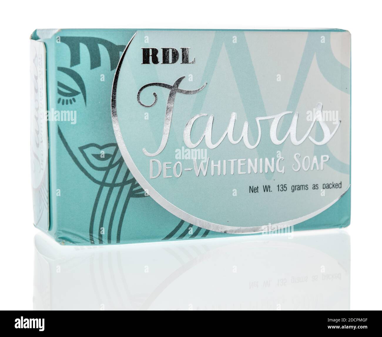 Winneconne, WI -15 November 2020:  A package of RDL tawas soap on an isolated background. Stock Photo