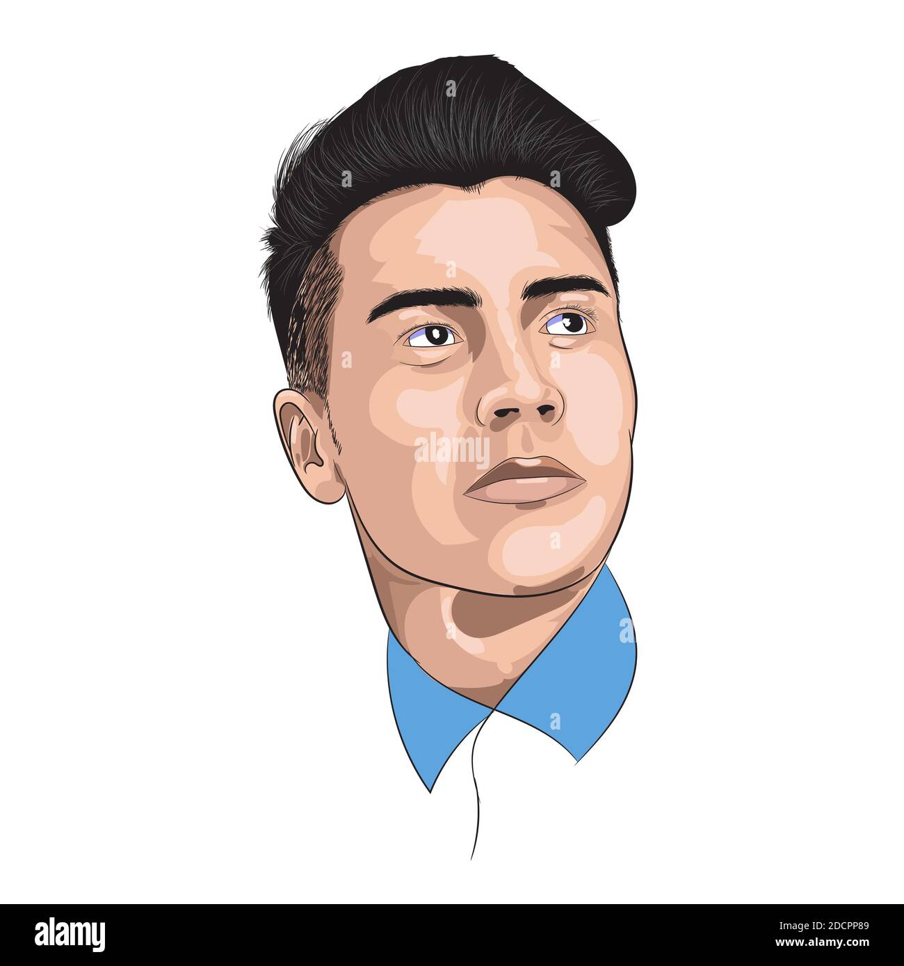 Man face. Handsome Business man face. Vector illustration Stock Photo