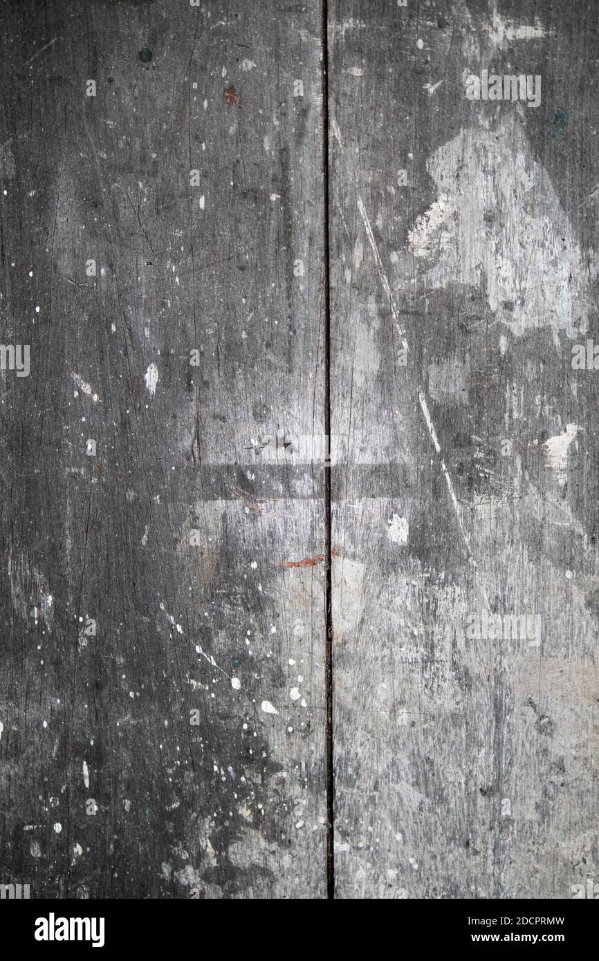 Old wooden door with some paint Stock Photo