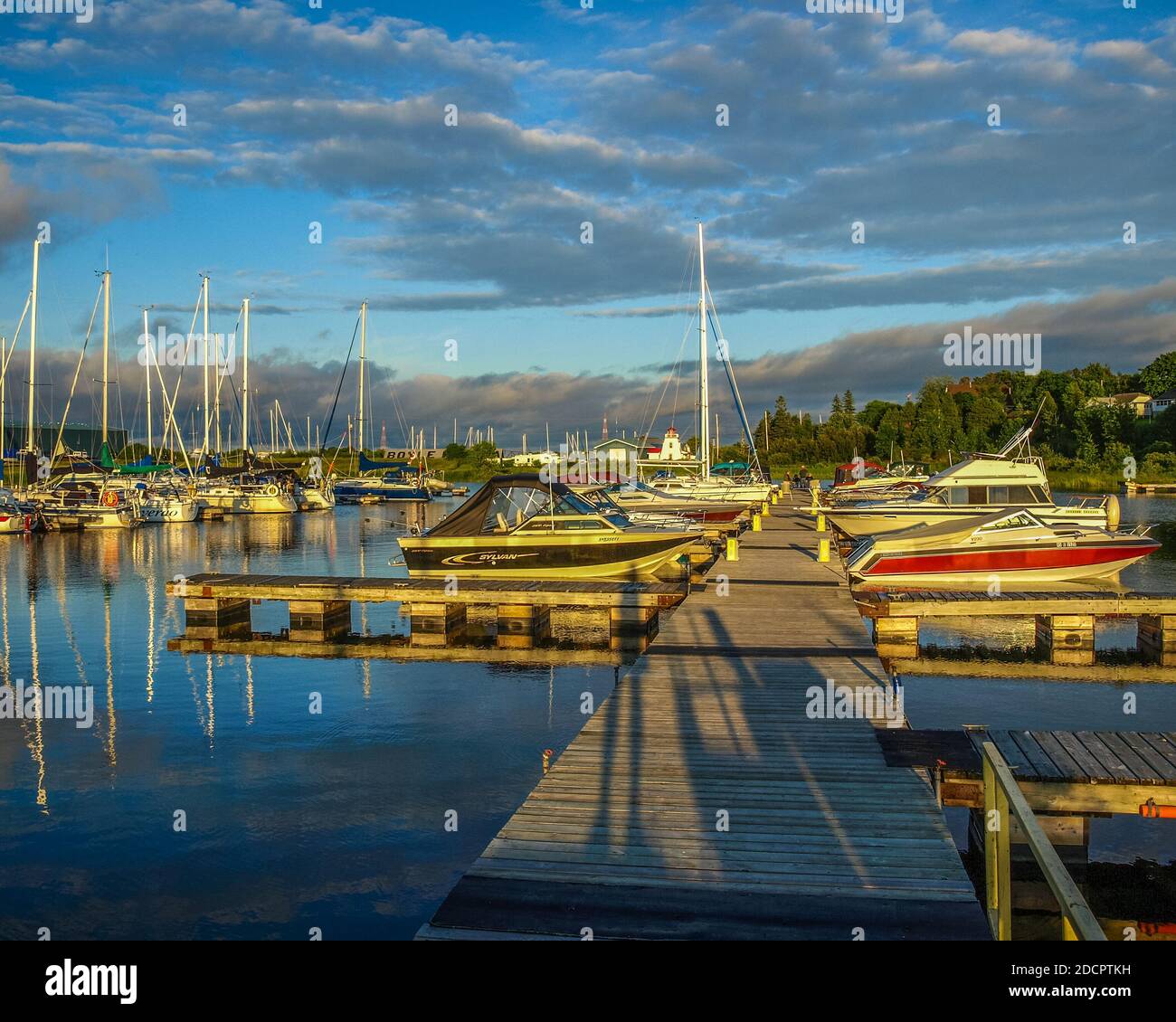 Sunset at the Little Current marina, Manitoulin Island, ON, Canada