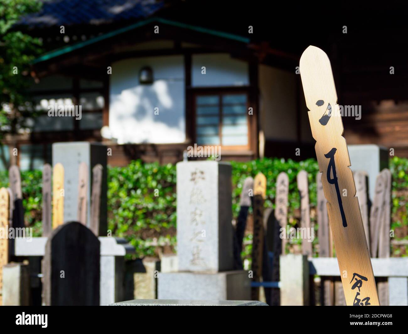 Grave yard at the Gessōji Temple in Kichijoji, Tokyo, Japan. Stock Photo