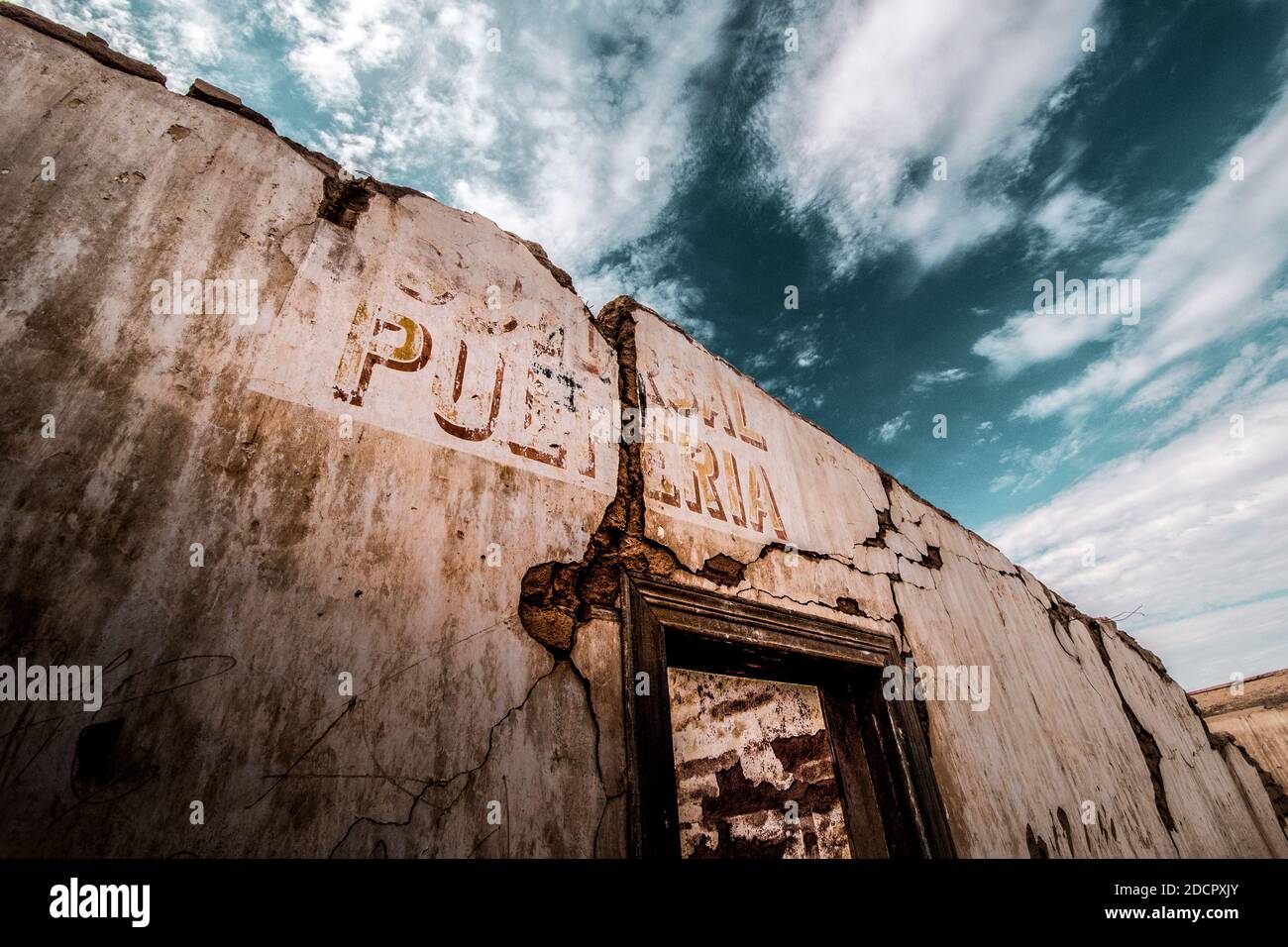 Former Chacabuco nitrate office in northern Chile Stock Photo