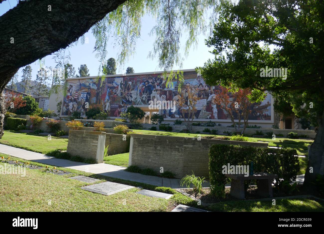 Los Angeles, California, USA 17th November 2020 A general view of atmosphere of Heritage Mosaic at Mount Sinai Cemetery Hollywood Hills on November 17, 2020 in Los Angeles, California, USA. Photo by Barry King/Alamy Stock Photo Stock Photo