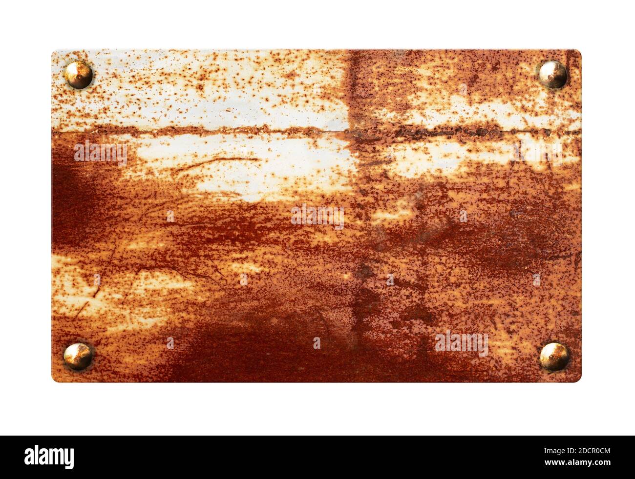 Download Old Metallic Plank With Rusty Texture And Vintage Nails Isolated On White Background Mock Up Template Copy Space For Text 3d Render Stock Photo Alamy