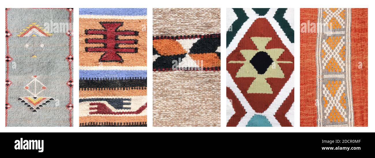 Set of vertical or horizontal banners with textures of berber