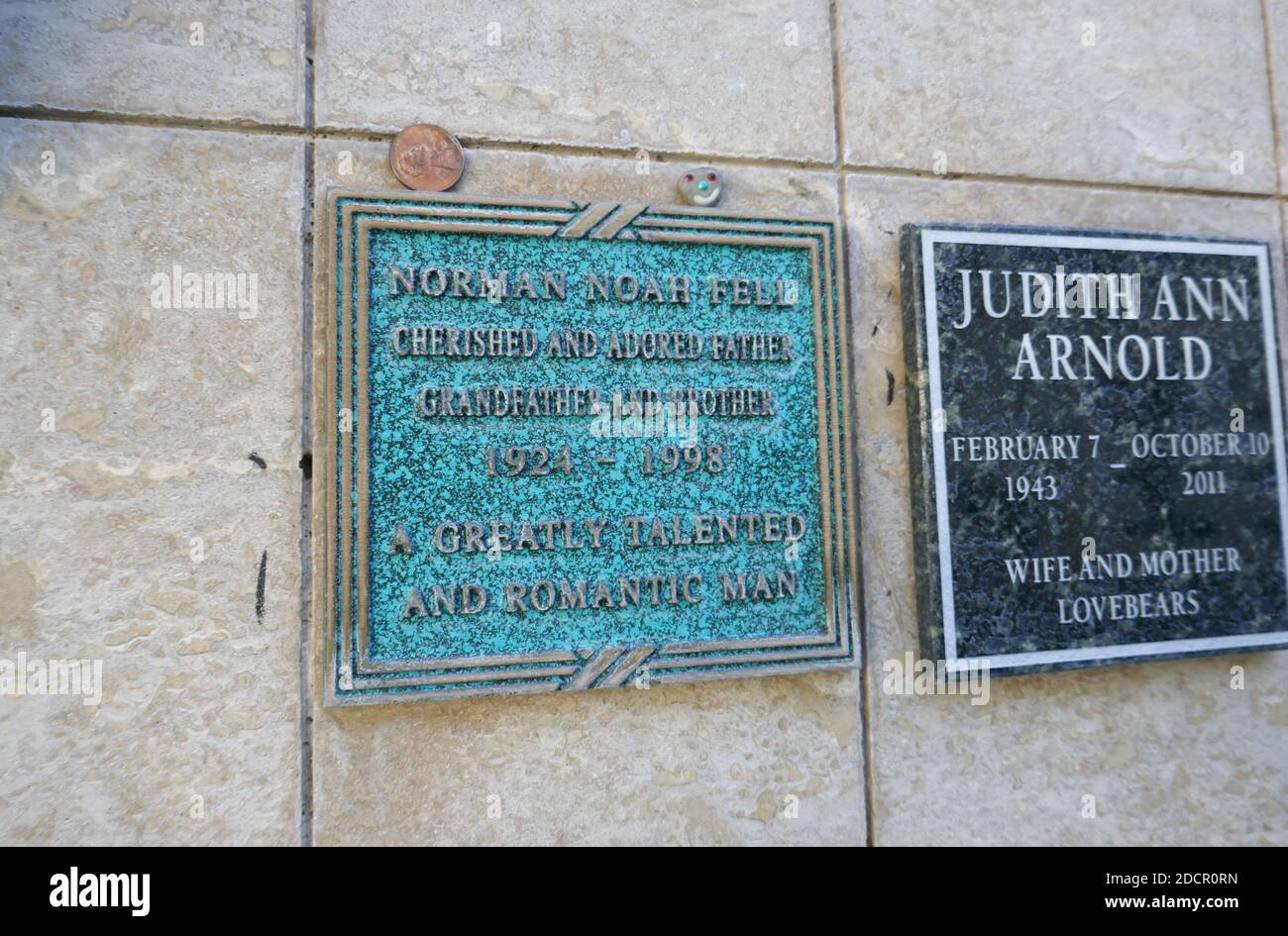 Los Angeles, California, USA 17th November 2020 A general view of atmosphere of actor Norman Fell's Grave at Mount Sinai Cemetery Hollywood Hills on November 17, 2020 in Los Angeles, California, USA. Photo by Barry King/Alamy Stock Photo Stock Photo