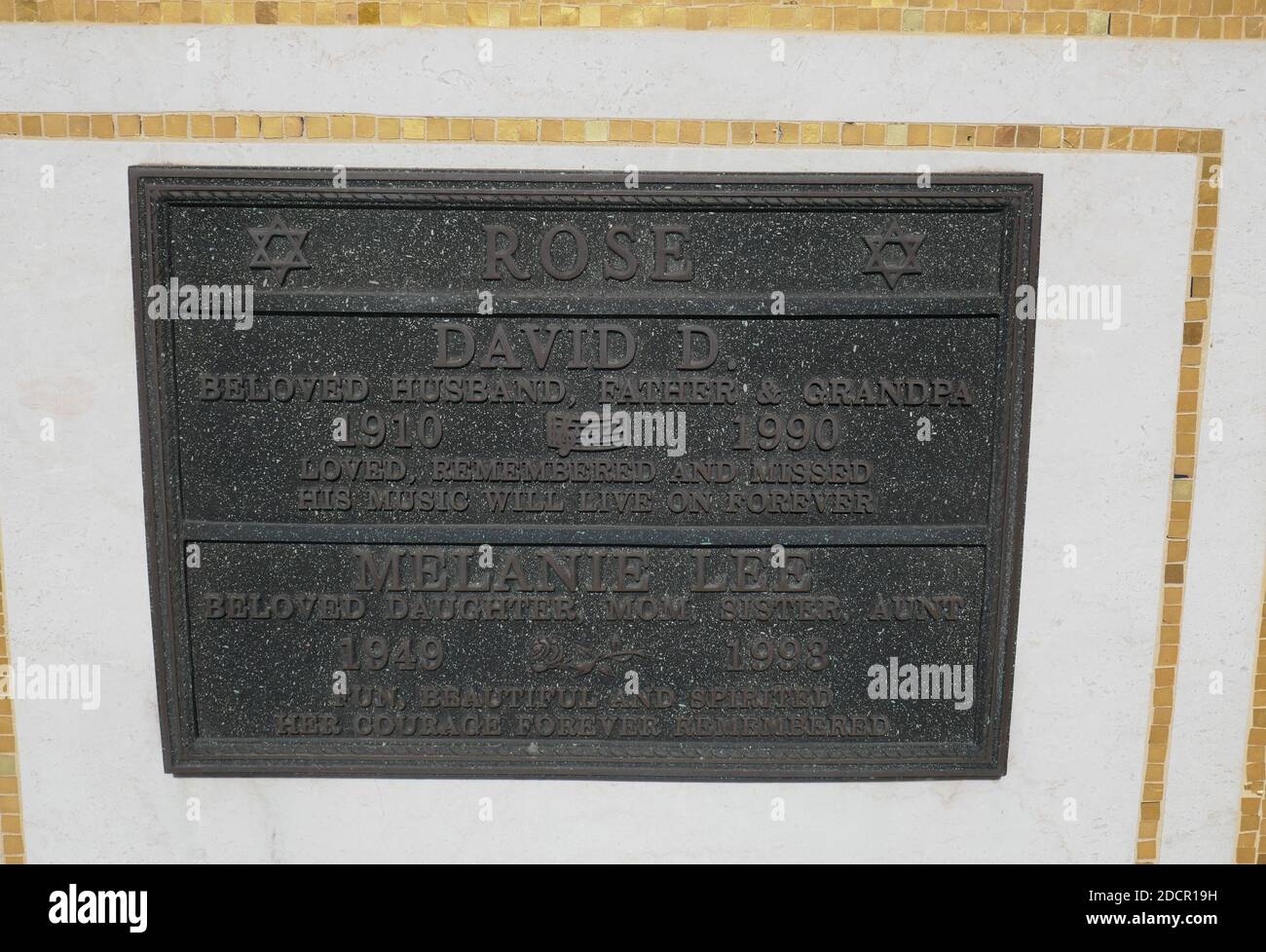 Los Angeles, California, USA 17th November 2020 A general view of atmosphere of composer/songwriter David Rose's Grave at Mount Sinai Cemetery Hollywood Hills on November 17, 2020 in Los Angeles, California, USA. Photo by Barry King/Alamy Stock Photo Stock Photo