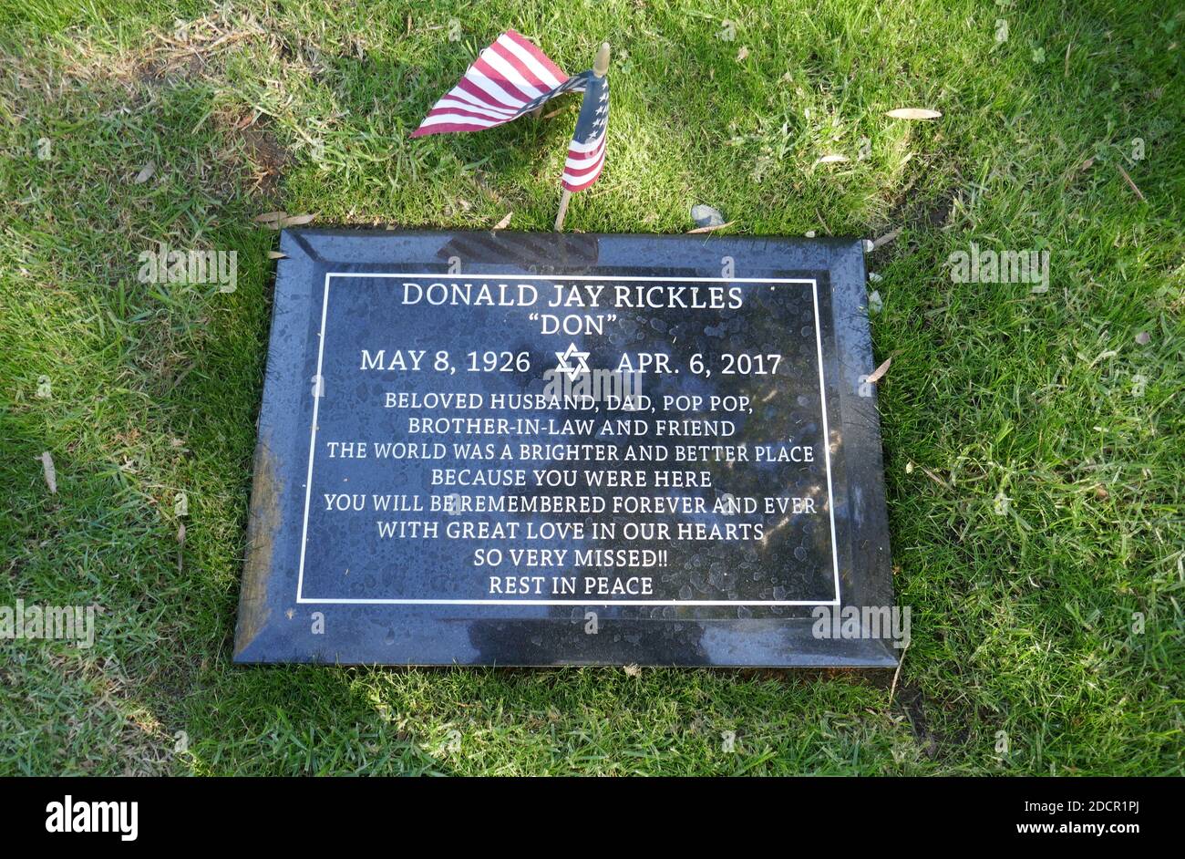 Los Angeles, California, USA 17th November 2020 A general view of atmosphere of comedian Don Rickles Grave at Mount Sinai Cemetery Hollywood Hills on November 17, 2020 in Los Angeles, California, USA. Photo by Barry King/Alamy Stock Photo Stock Photo