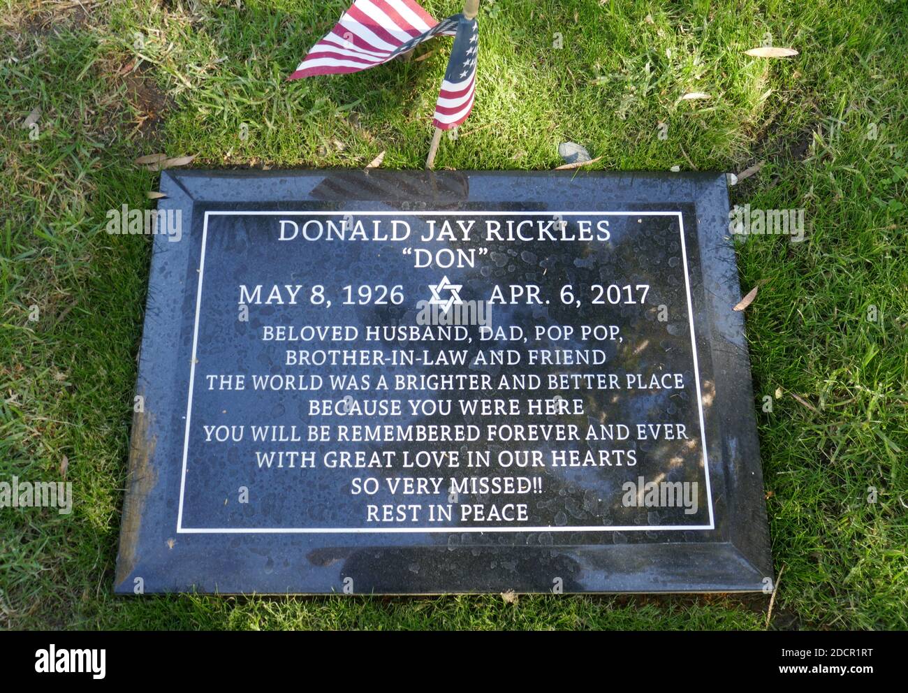 Los Angeles, California, USA 17th November 2020 A general view of atmosphere of comedian Don Rickles Grave at Mount Sinai Cemetery Hollywood Hills on November 17, 2020 in Los Angeles, California, USA. Photo by Barry King/Alamy Stock Photo Stock Photo