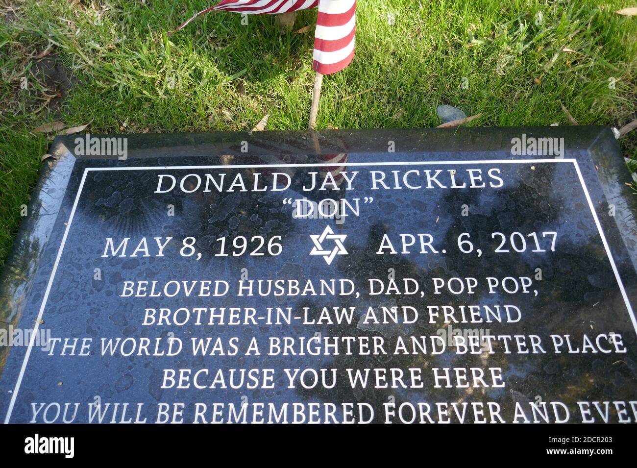 Los Angeles, California, USA 17th November 2020 A general view of atmosphere of comedian Don Rickles Grave at Mount Sinai Cemetery Hollywood Hills on November 17, 2020 in Los Angeles, California, USA. Photo by Barry King/Alamy Stock Photo Stock Photo