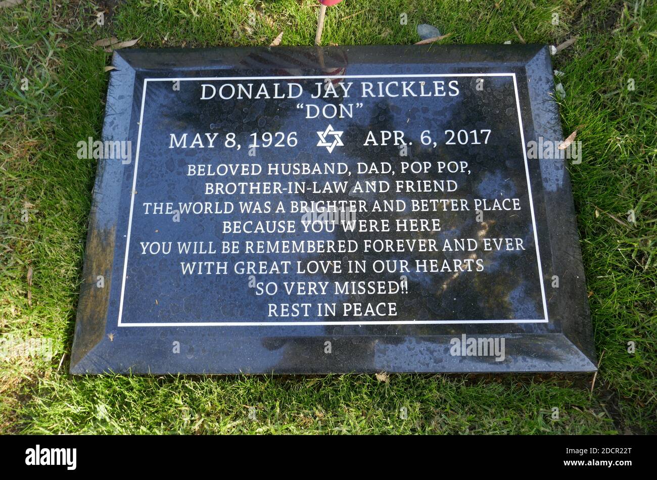 Los Angeles, California, USA 17th November 2020 A general view of atmosphere of comedian Don Rickles Grave at Mount Sinai Cemetery Hollywood Hills on November 17, 2020 in Los Angeles, California, USA. Photo by Barry King/Alamy Stock Photo Stock Photo