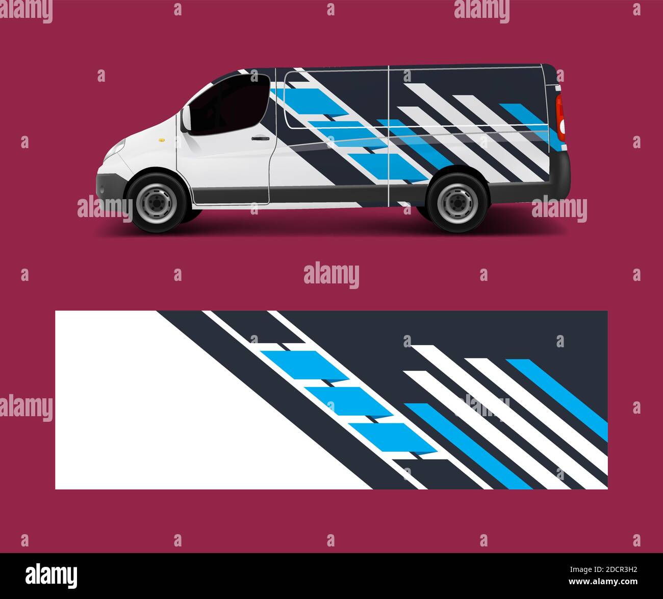 Van Wrap design template vector with wave shapes, decal, wrap, and ...