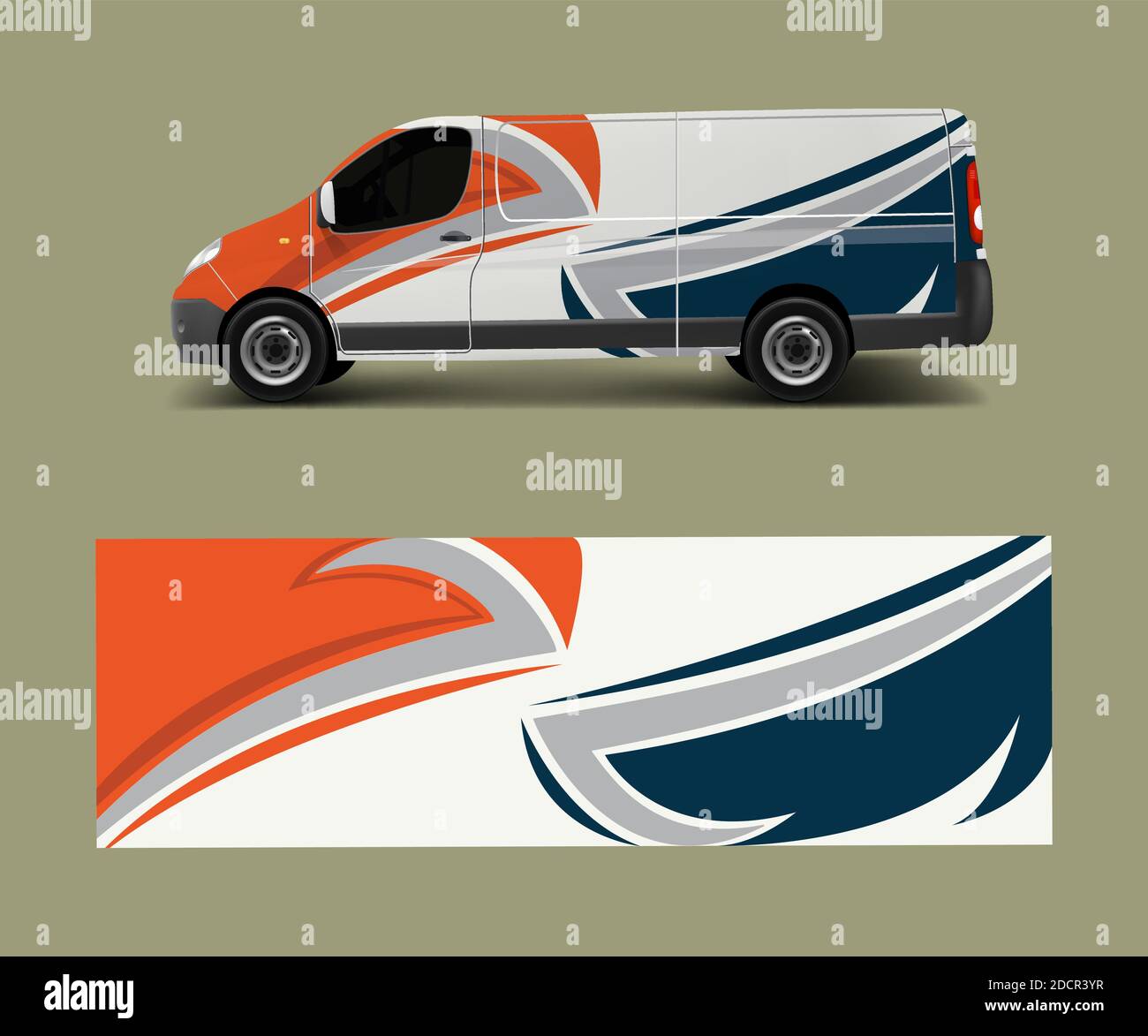 Van Wrap design template vector with wave shapes, decal, wrap, and Van Wrap design template vector with wave shapes, decal, wrap, and