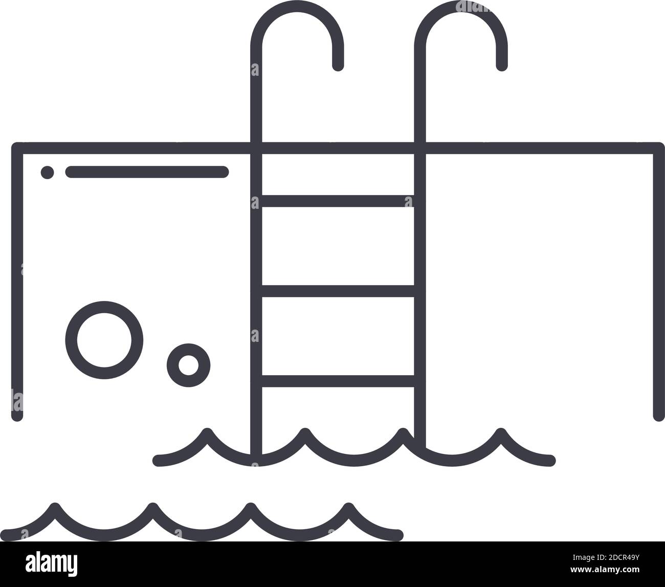Pool icon, linear isolated illustration, thin line vector, web design ...