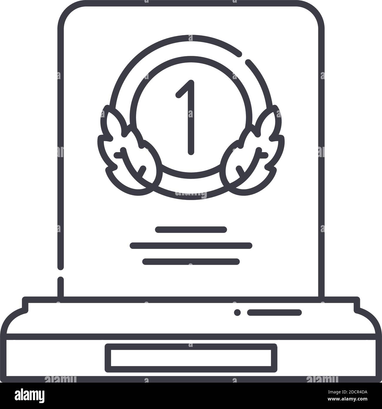 Medal concept icon, linear isolated illustration, thin line vector, web ...