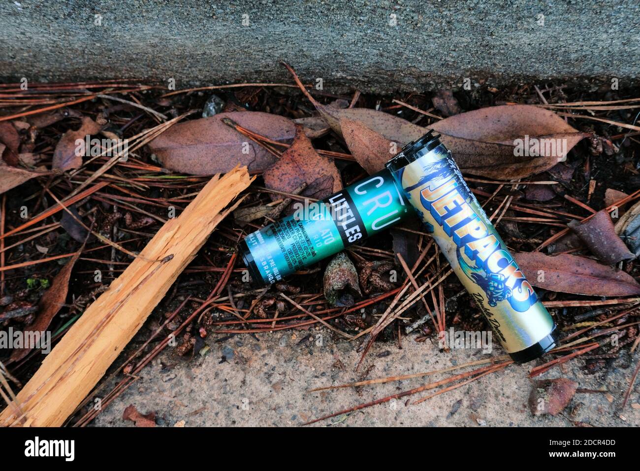 Pre-roll tubes for consumer-ready strain-specific flavored marijuana joints  sold online or through a dispensary; Jetpacks and Cru Littles brands Stock  Photo - Alamy