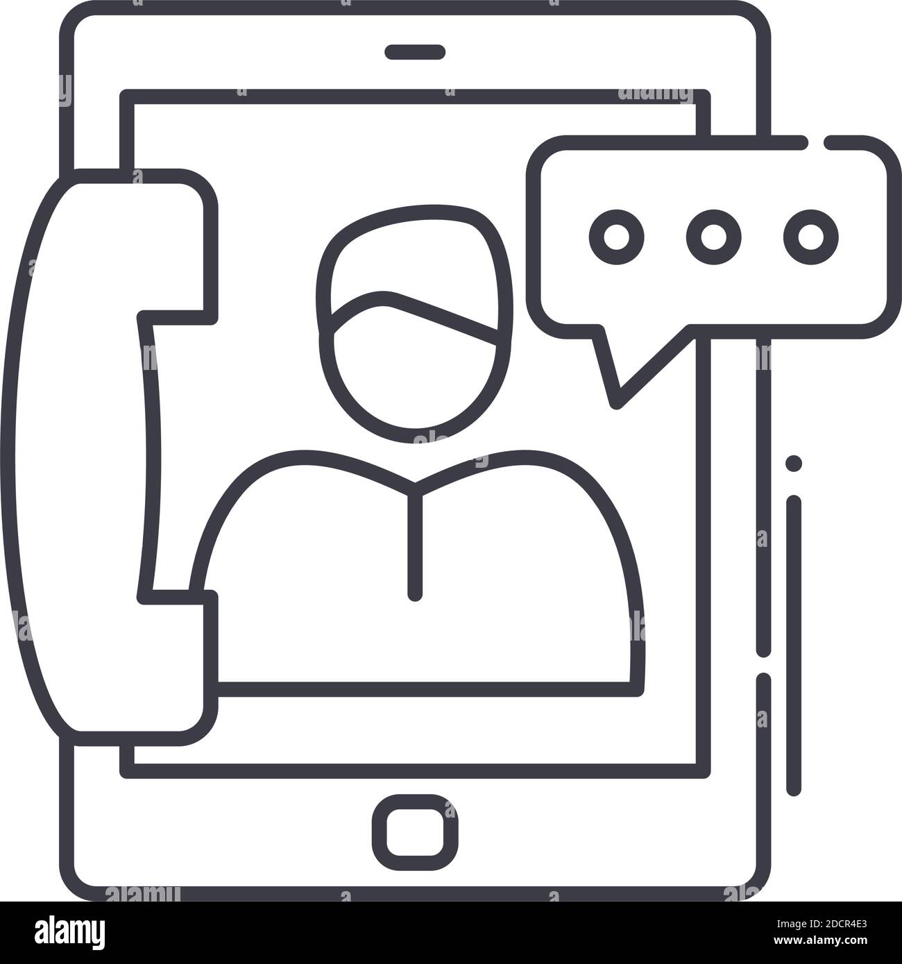 Phone call icon, linear isolated illustration, thin line vector, web ...