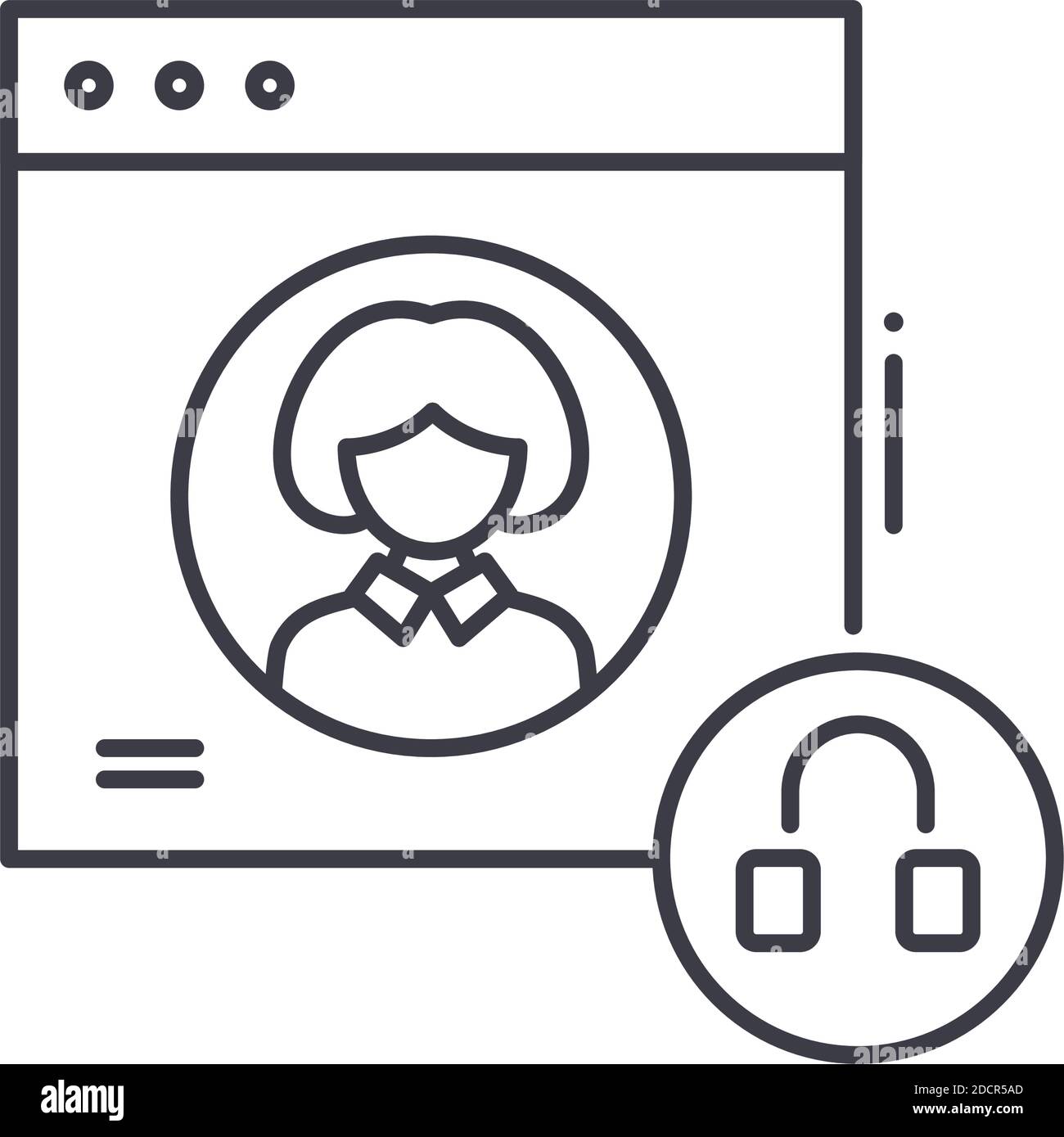 Personalized support icon, linear isolated illustration, thin line ...