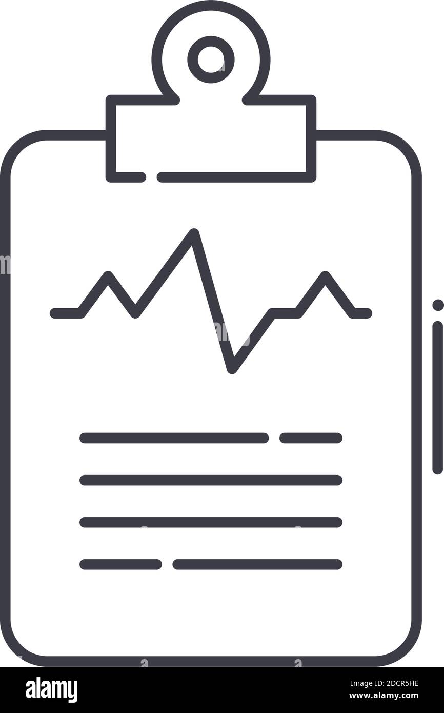 Personal report icon, linear isolated illustration, thin line vector ...