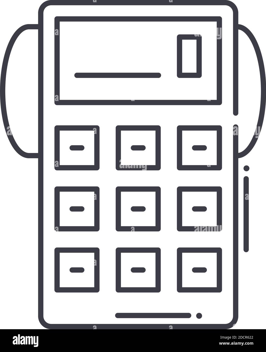 Math calculator icon, linear isolated illustration, thin line vector