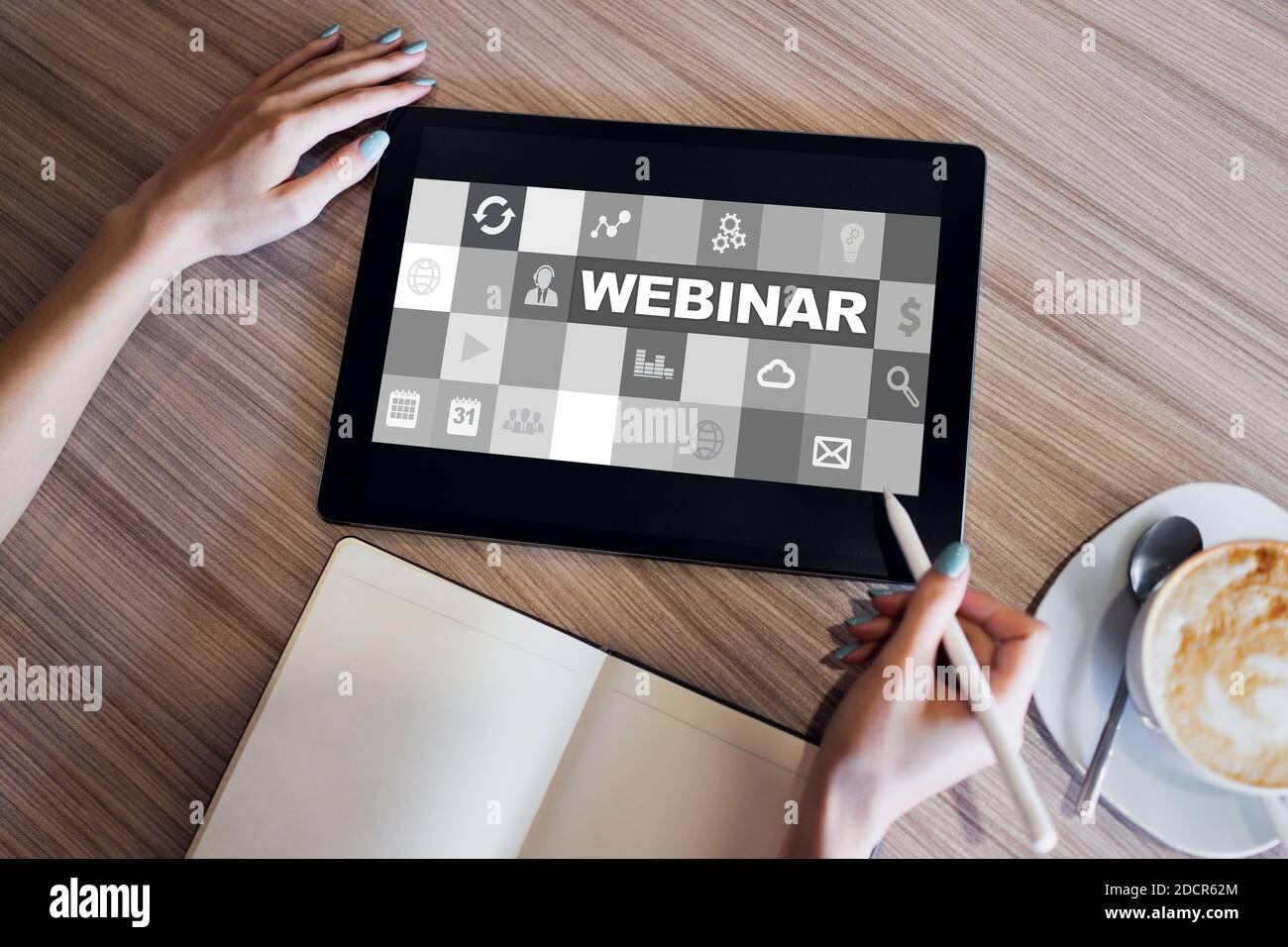 Webinar, E-learning, online education concept on screen Stock Photo - Alamy
