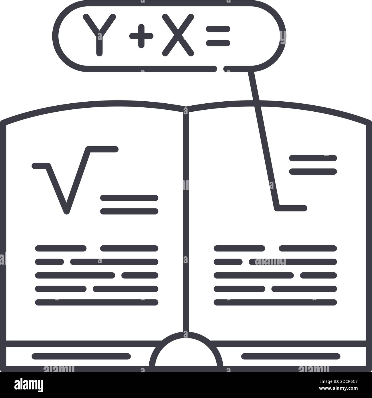 Mathematics icon, linear isolated illustration, thin line vector, web ...