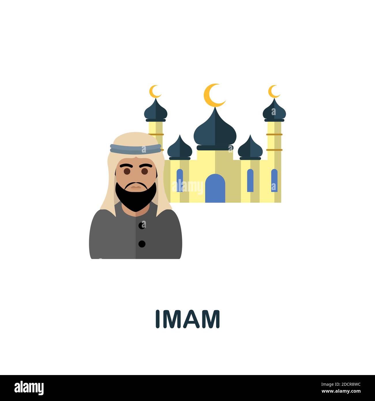 Imam icon. Simple element from muslim collection. Creative Imam icon for web design, templates, infographics and more Stock Vector