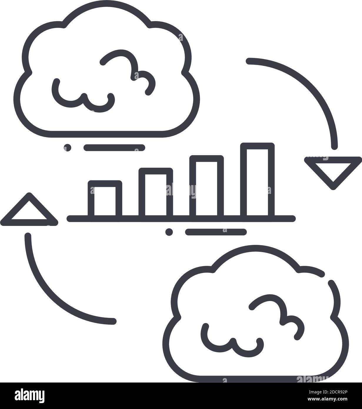 Marketing brainstorm icon, linear isolated illustration, thin line ...