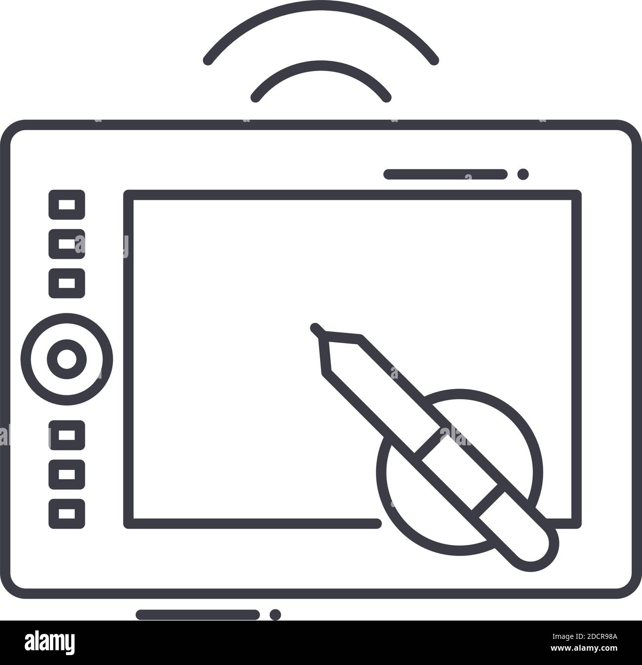 Line pencil icon for paper design. Simple flat modern drawing. Outline  symbol collection. Modern Stock Vector Image & Art - Alamy