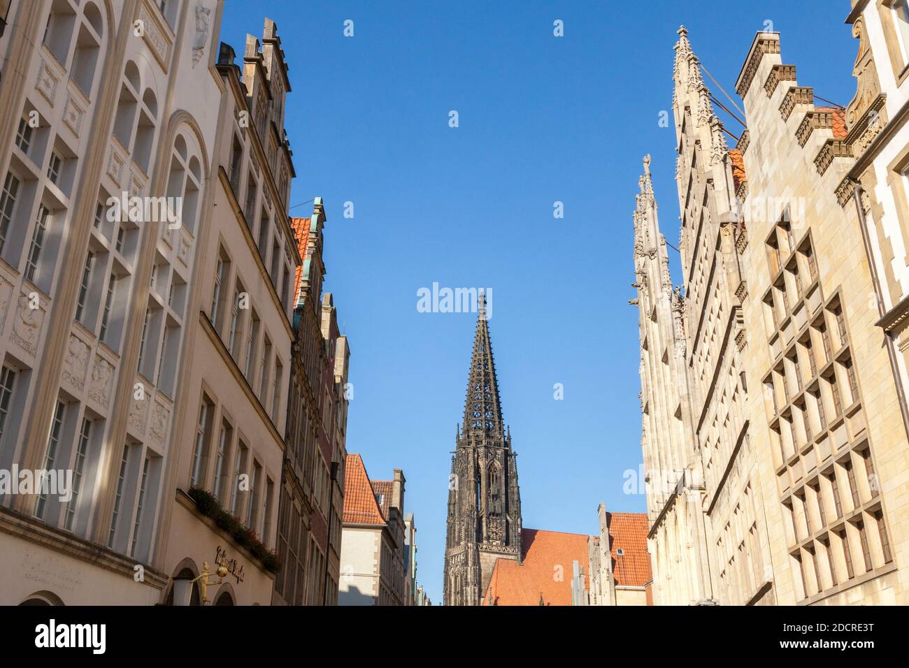 Germany; Muenster, City of Westphalian Peace; North Rhine-Westphalia; Germany; Prinzipalmarkt, Stock Photo