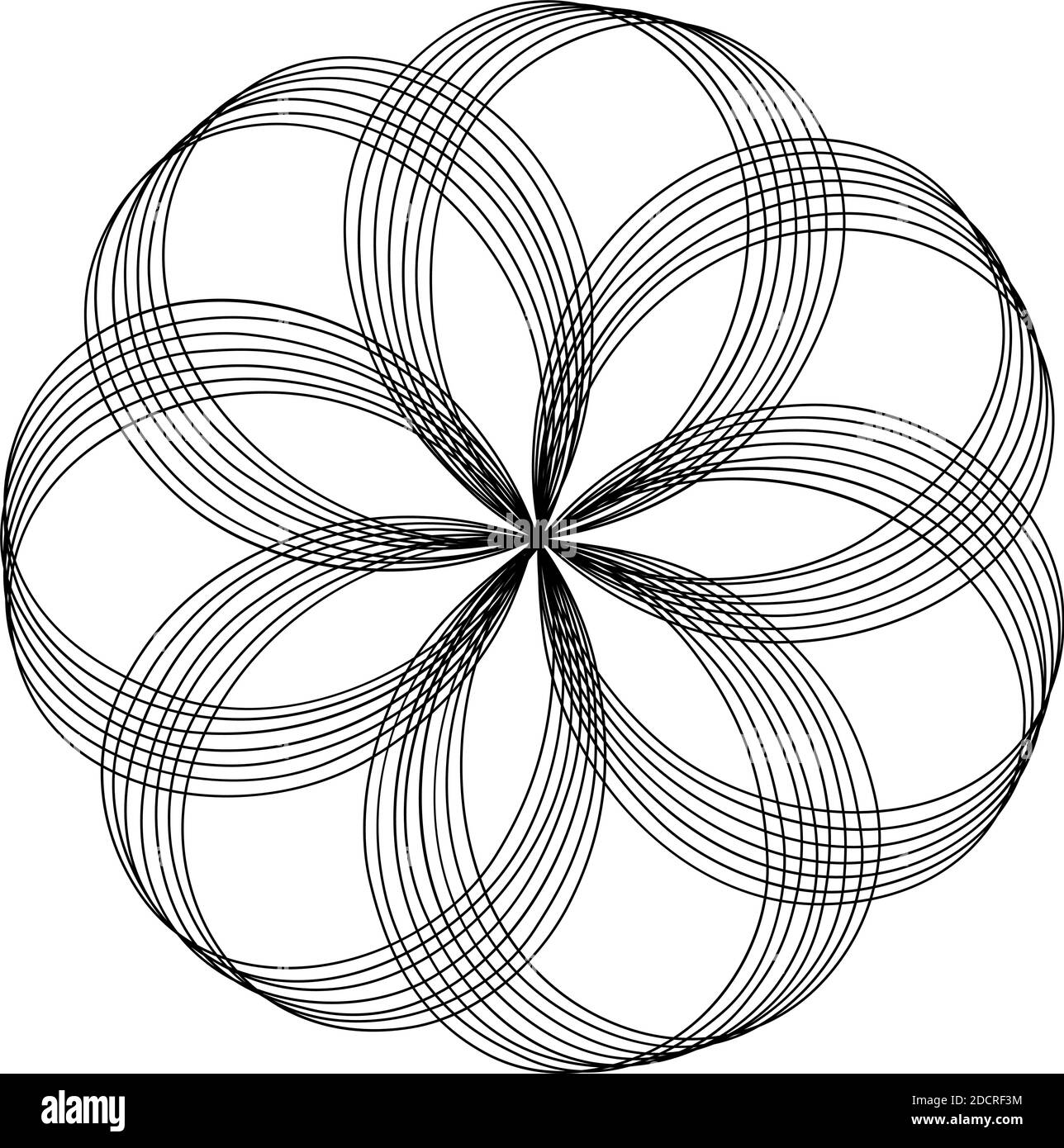 Volute, helix, spiral symbol, icon motif. Circular, radial line ...