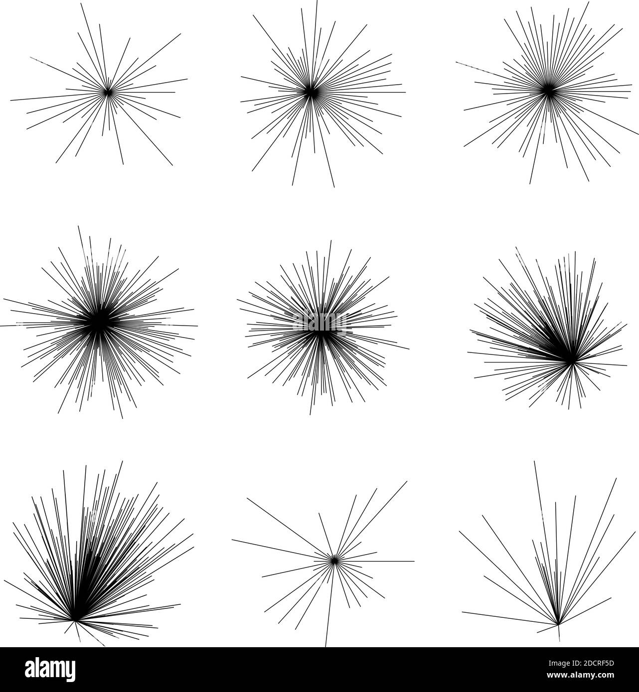 Random radial lines Comic effect. Fireworks, sparkle illustration - Royalty free vector illustration, clip-art Stock Vector