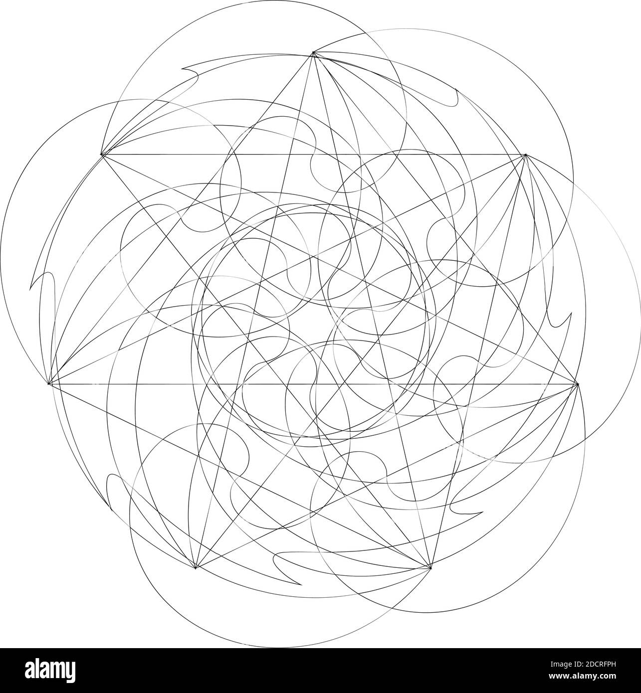 Squiggly random sketch, sketchy random lines. Tangled lines. Knot ...