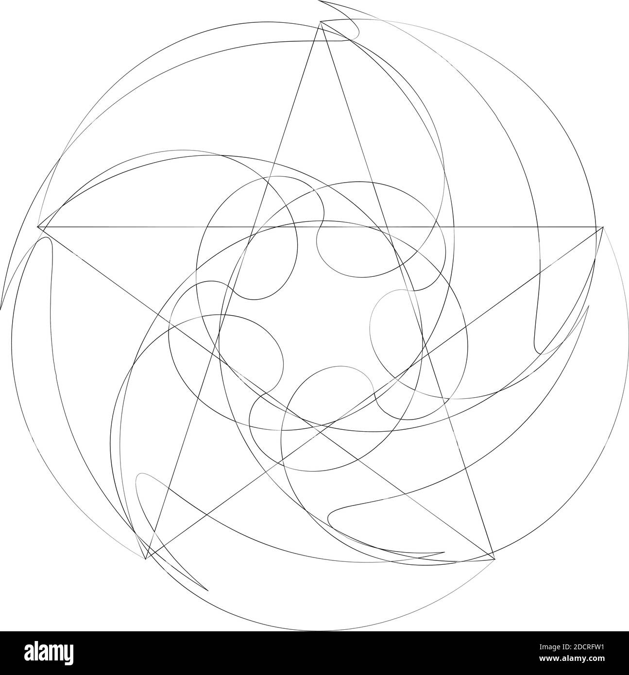 Squiggly random sketch, sketchy random lines. Tangled lines. Knot ...