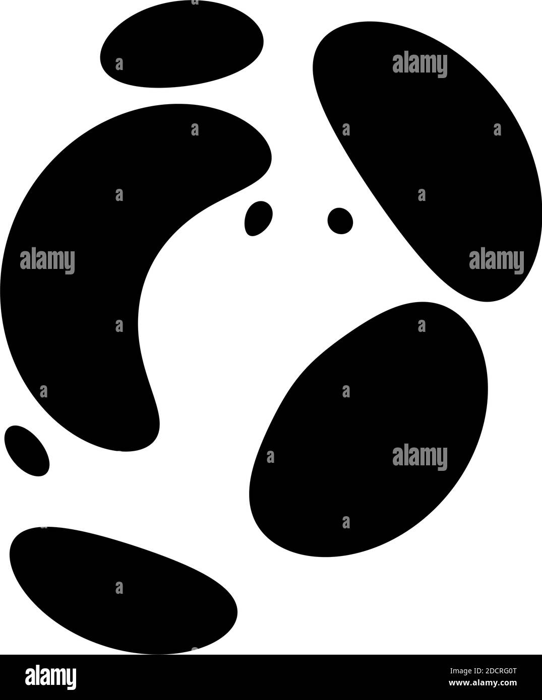 Smudged, smeared circular stain spot. Ink blot, blotch. Speckle, splat ...