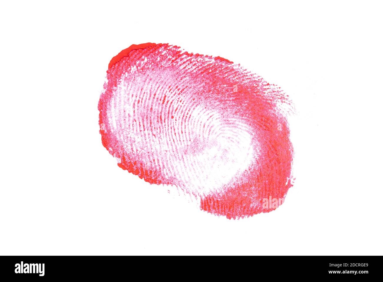 bloody fingerprint isolated on a white Stock Photo