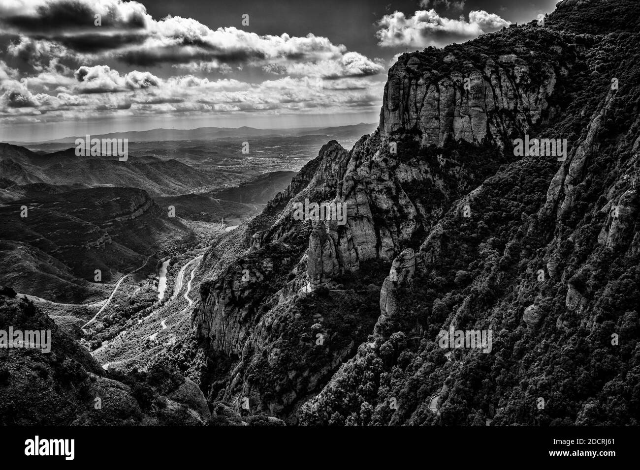 Spain photography, Montserrat photograph, outlet Mountain, Catalonia, Landscape, Benedictine Abbey, black and white, 16x24, gallery, oversized art