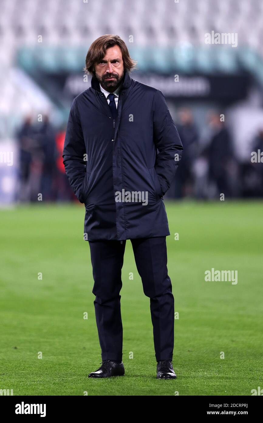 Andrea Pirlo , head coach of Juventus FC, during the Serie A match between  Juventus Fc and Cagliari Calcio. Juventus Fc wins 2-0 over Cagliari Calcio  Stock Photo - Alamy
