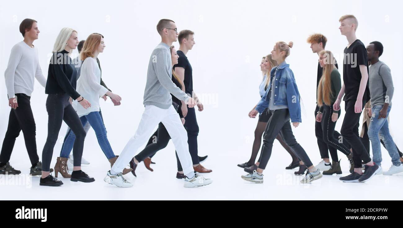 Crowd moving different directions hi-res stock photography and images ...