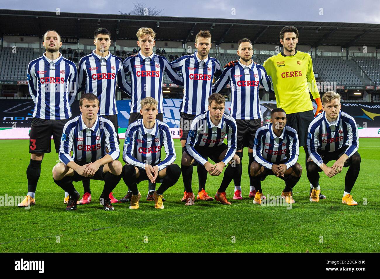 Aarhus, Denmark. 22nd Nov, 2020. The AGF line-up seen before the 3F  Superliga match between