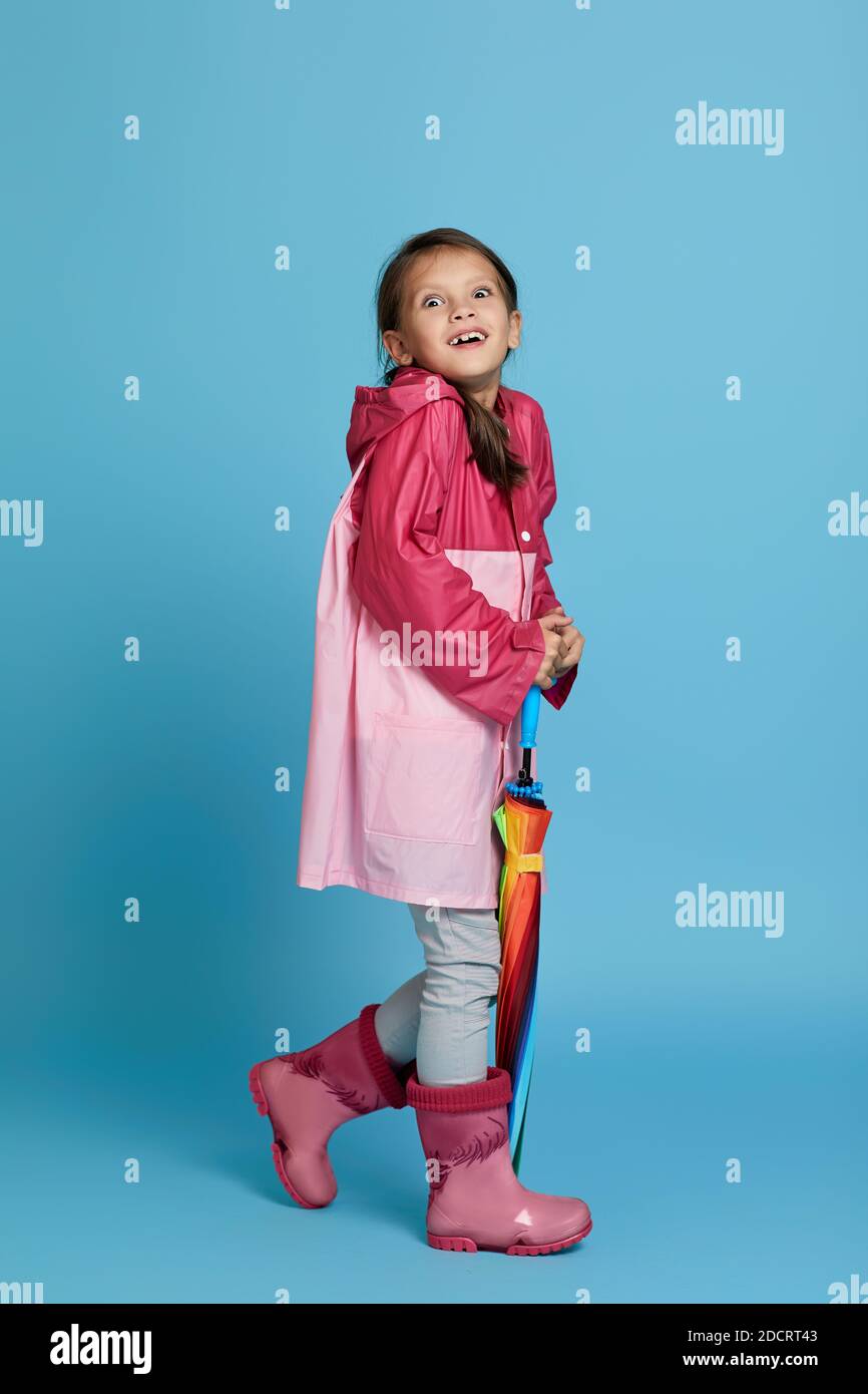 Pink rubber deals raincoat