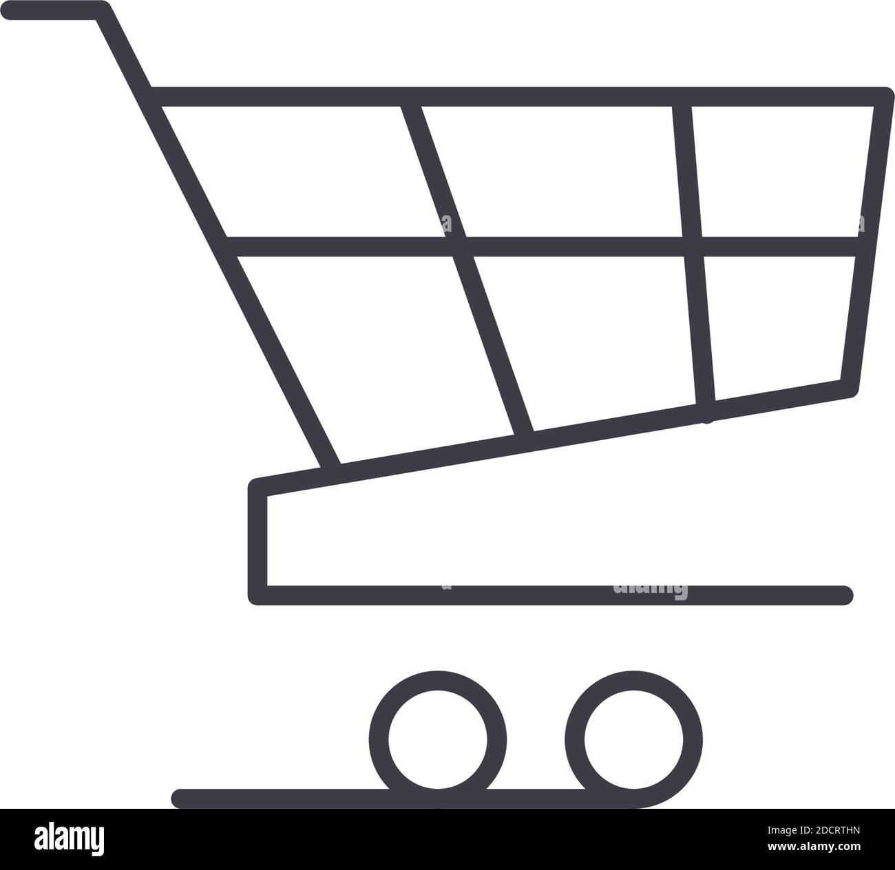 Market cart icon, linear isolated illustration, thin line vector, web