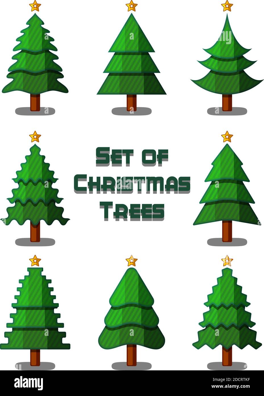 Christmas Trees Set Stock Vector