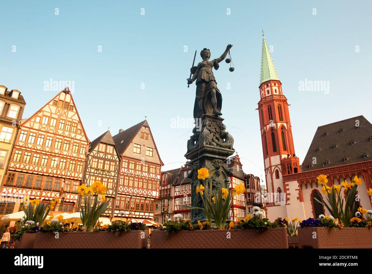 Scales of Justice at Romerberg square, the old town center, and the ...
