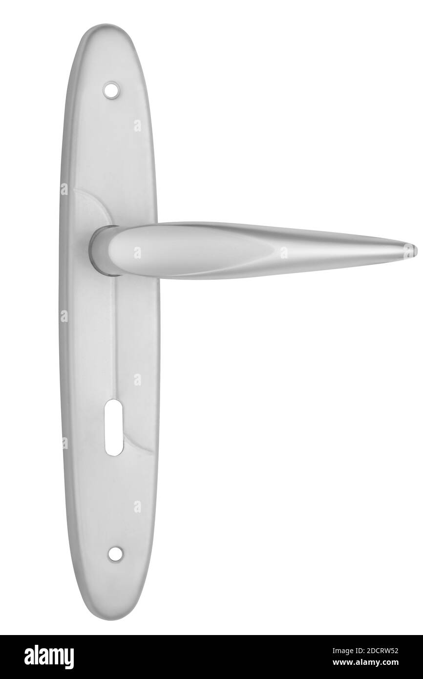 Metal door handle isolated on white background Stock Photo - Alamy